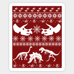 Triceratops Skull Dinosaur Skeleton Christmas Winter Pattern Sticker